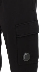 C.P. Company Diagonal Raised Fleece Pants Black