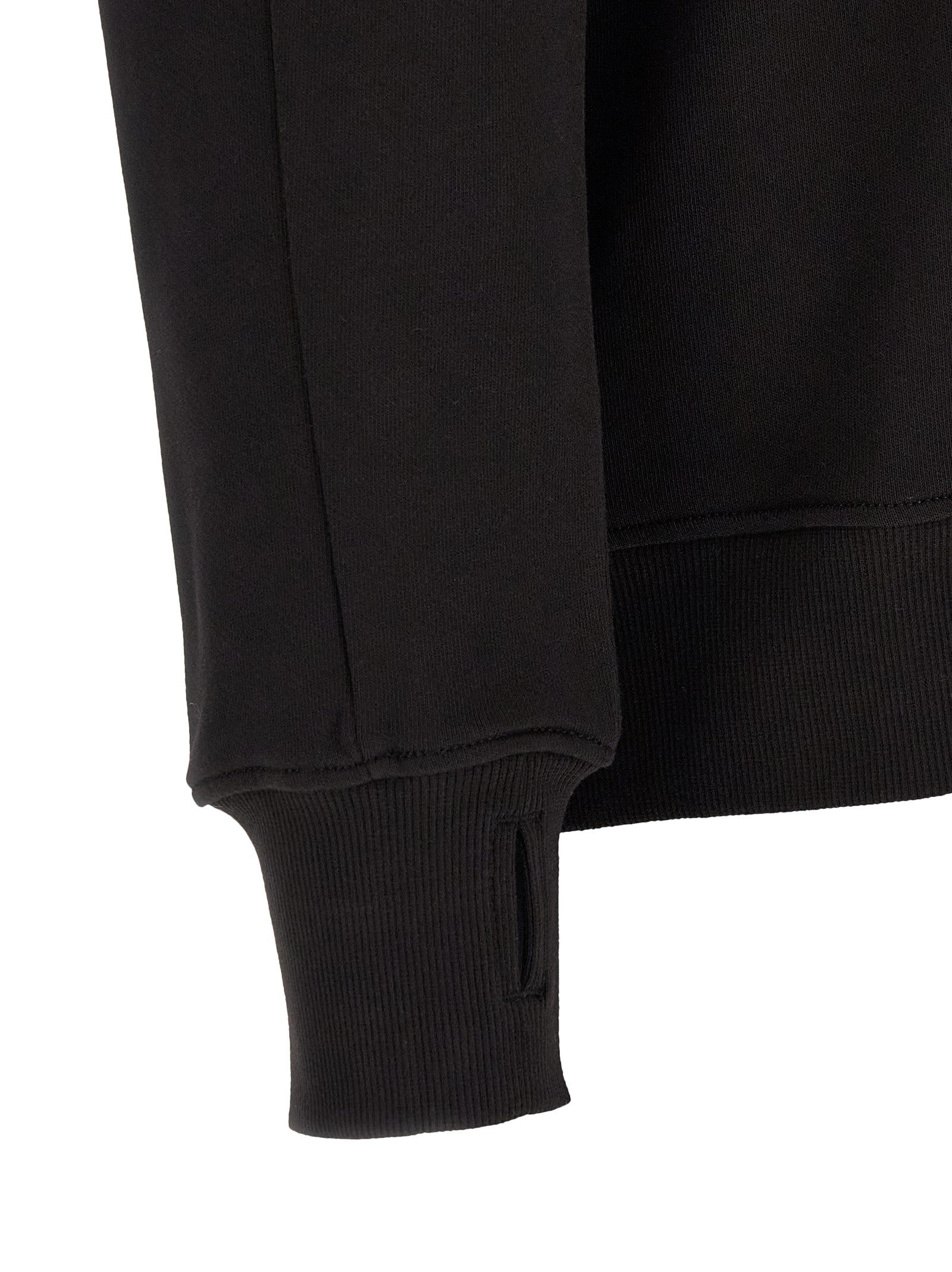 C.P. Company Diagonal Raised Fleece Sweatshirt and Lens Detail Black