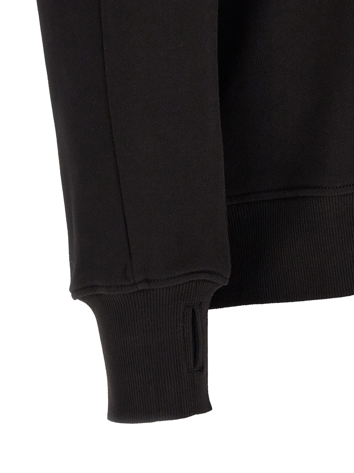 C.P. Company Diagonal Raised Fleece Sweatshirt and Lens Detail Black, view 4