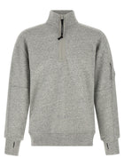 C.P. Company Diagonal Raised Fleece Sweatshirt and Lens Detail Grey