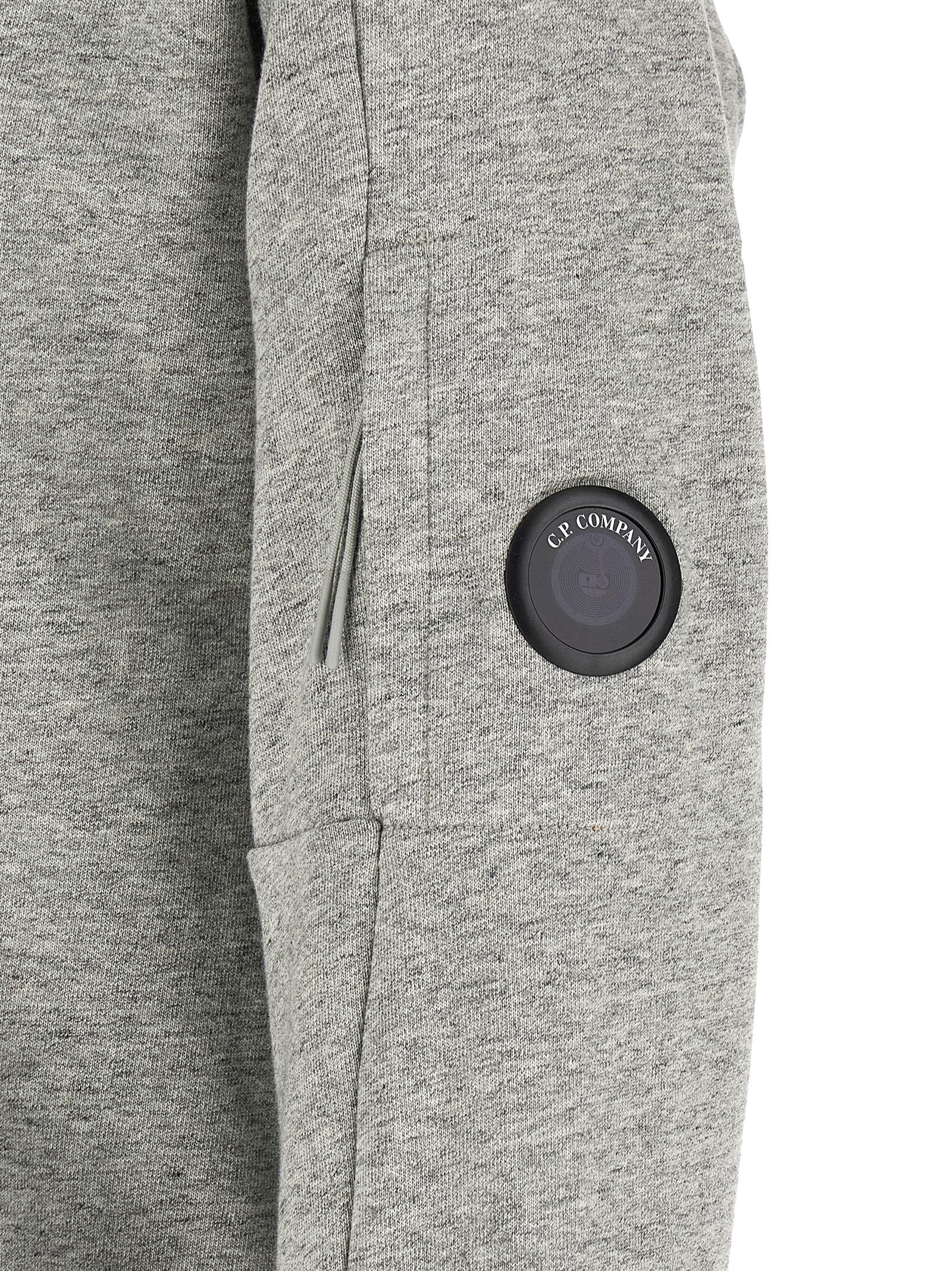 C.P. Company Diagonal Raised Fleece Sweatshirt and Lens Detail Grey