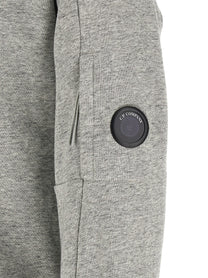 C.P. Company Diagonal Raised Fleece Sweatshirt and Lens Detail Grey