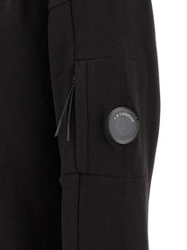 C.P. Company Diagonal Raised Fleece Sweatshirt and Lens Detail Black