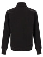 C.P. Company Diagonal Raised Fleece Sweatshirt and Lens Detail Black, view 2