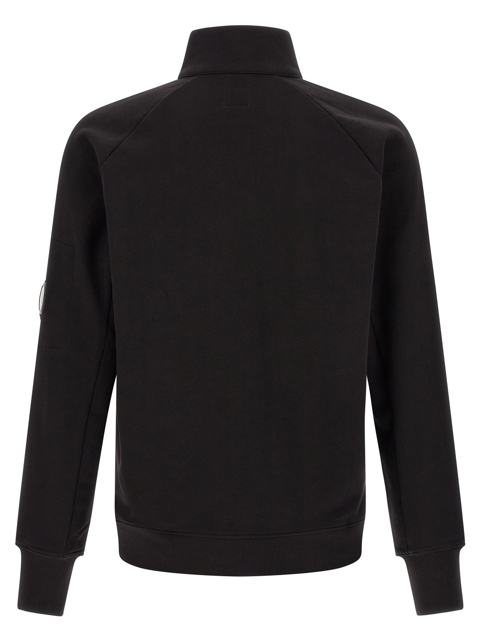 C.P. Company Diagonal Raised Fleece Sweatshirt and Lens Detail Black