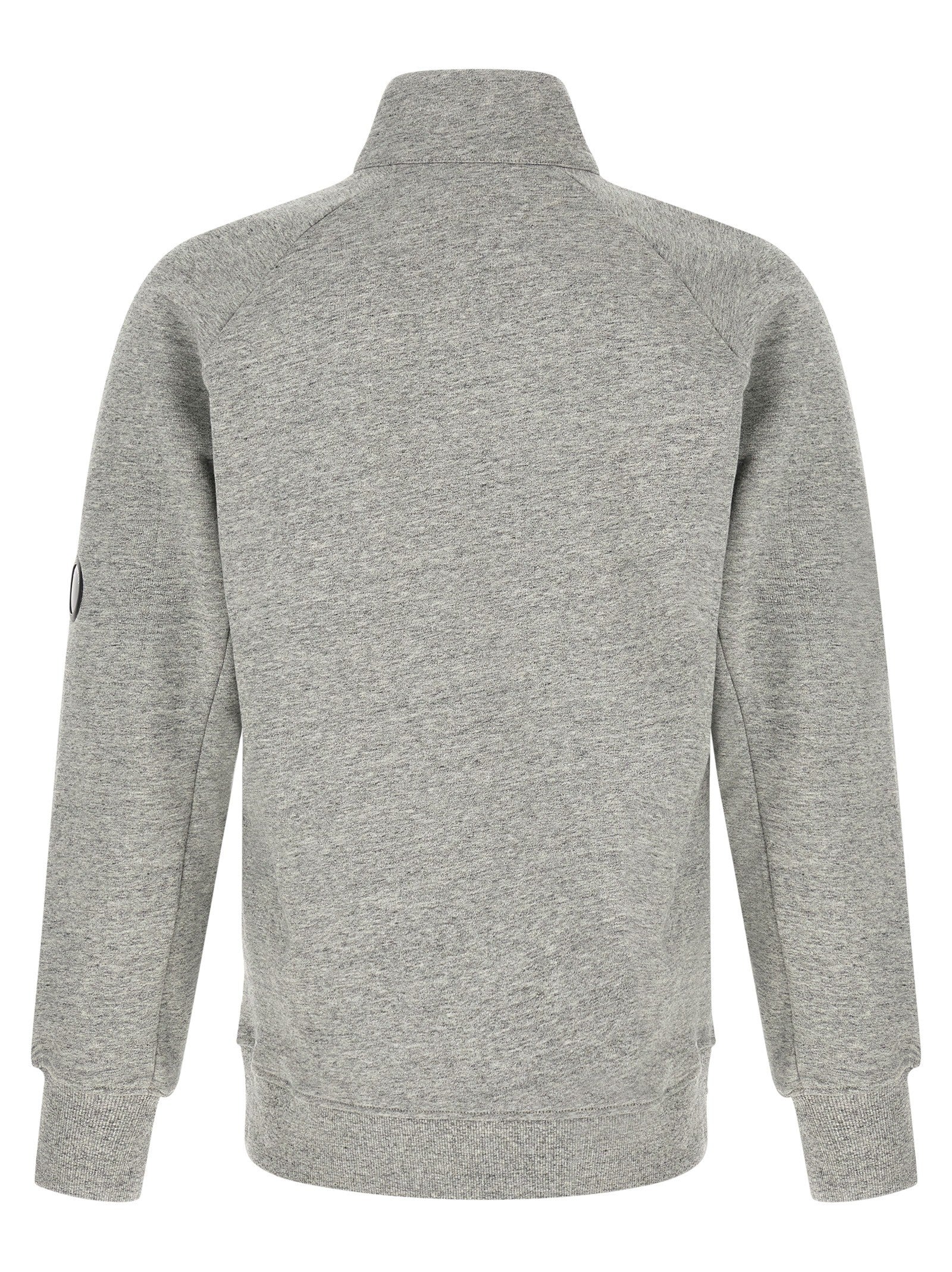 C.P. Company Diagonal Raised Fleece Sweatshirt and Lens Detail Grey