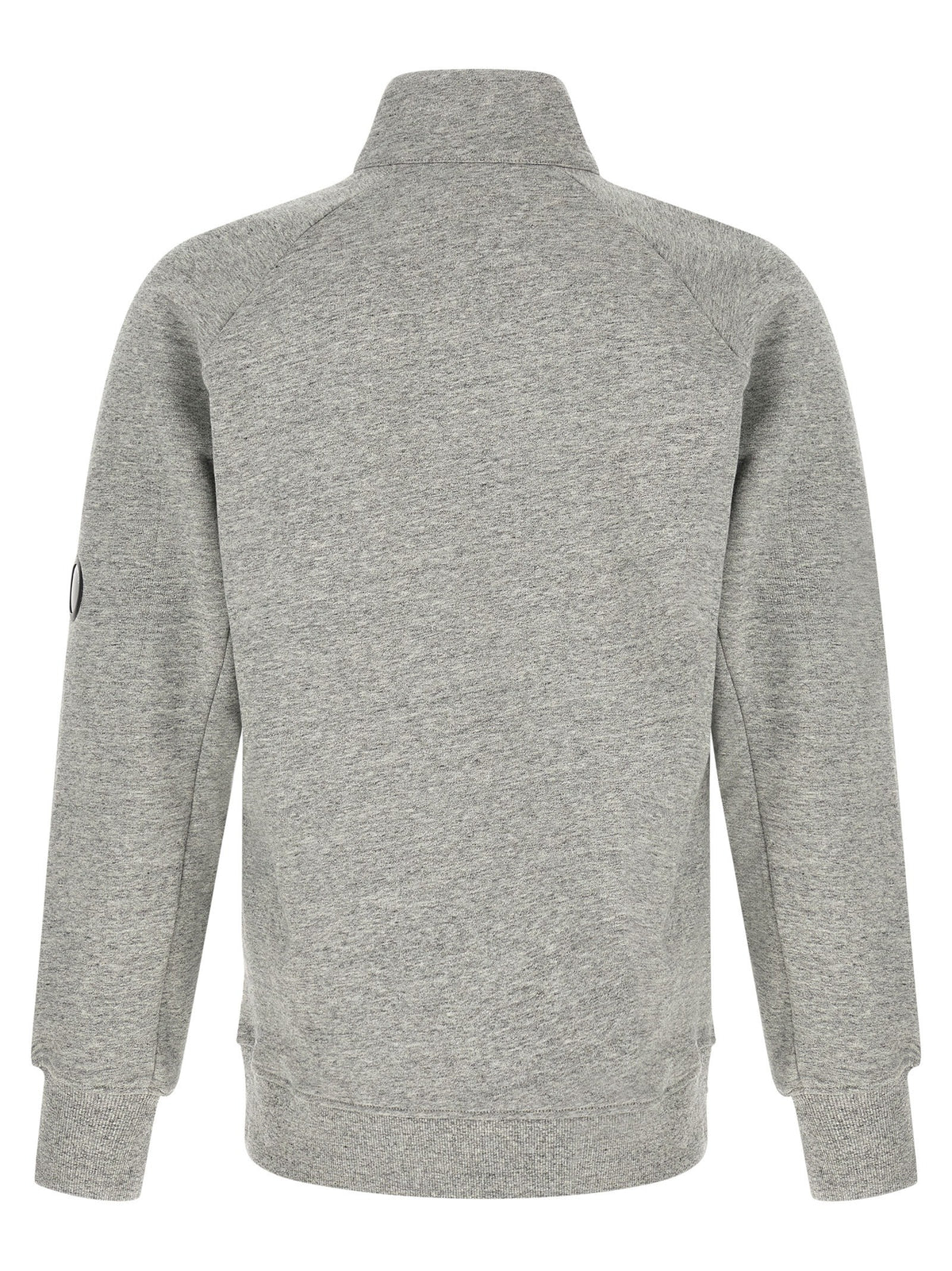 C.P. Company Diagonal Raised Fleece Sweatshirt and Lens Detail Grey, view 2