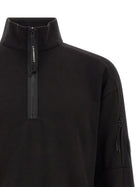 C.P. Company Diagonal Raised Fleece Sweatshirt and Lens Detail Black, view 3