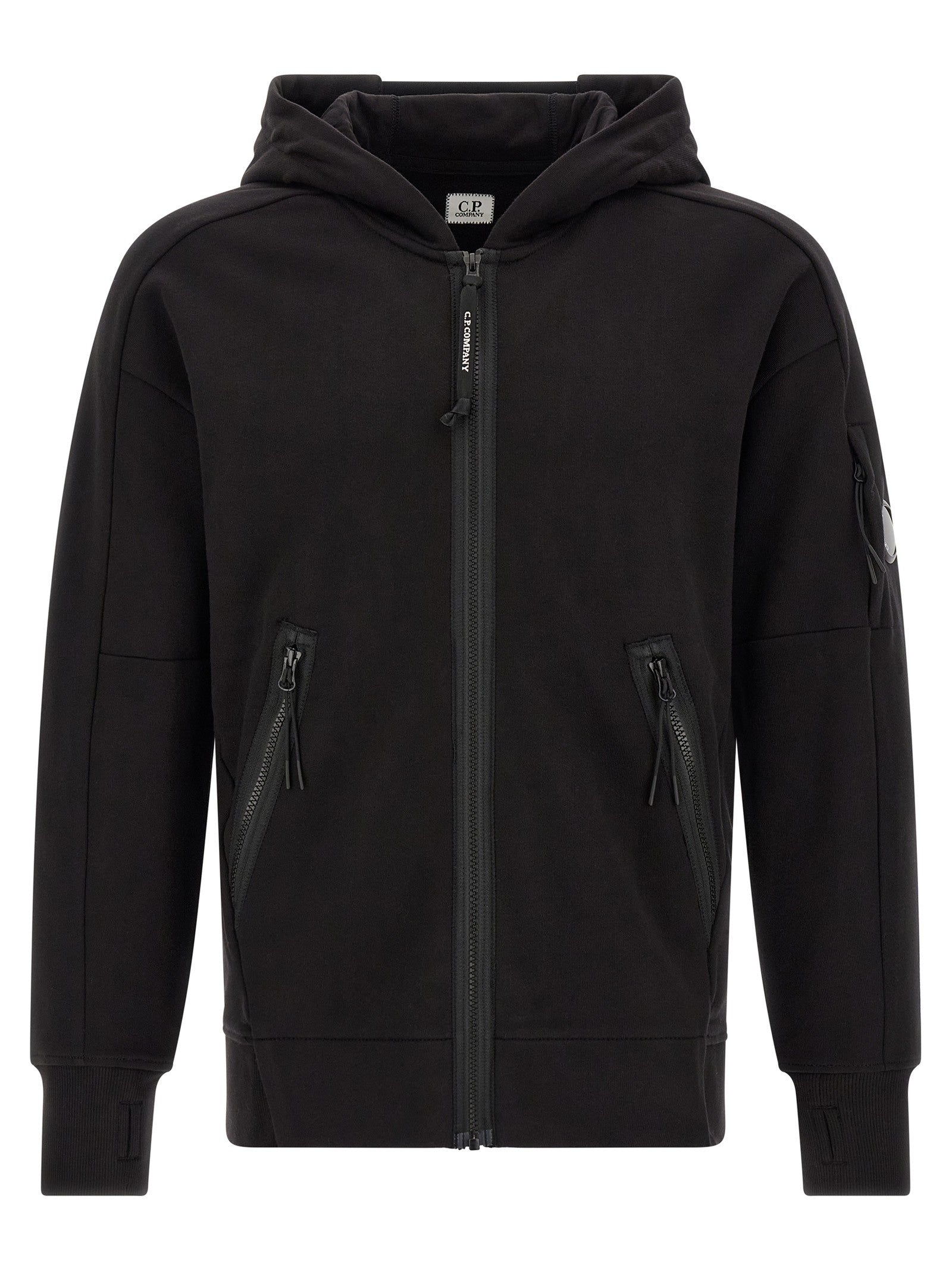 C.P. Company Diagonal Raised Fleece Sweatshirt Black