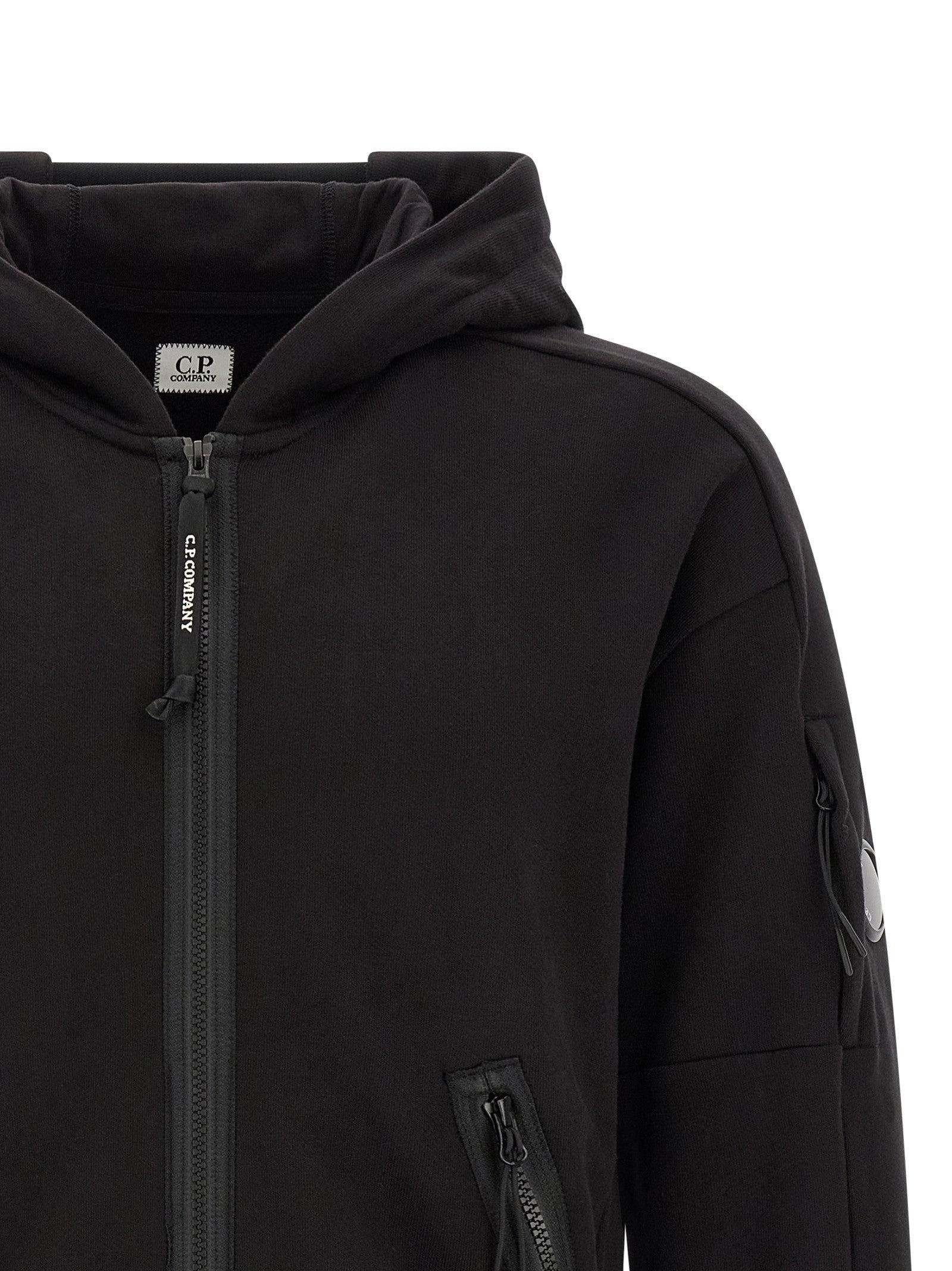 C.P. Company Diagonal Raised Fleece Sweatshirt Black