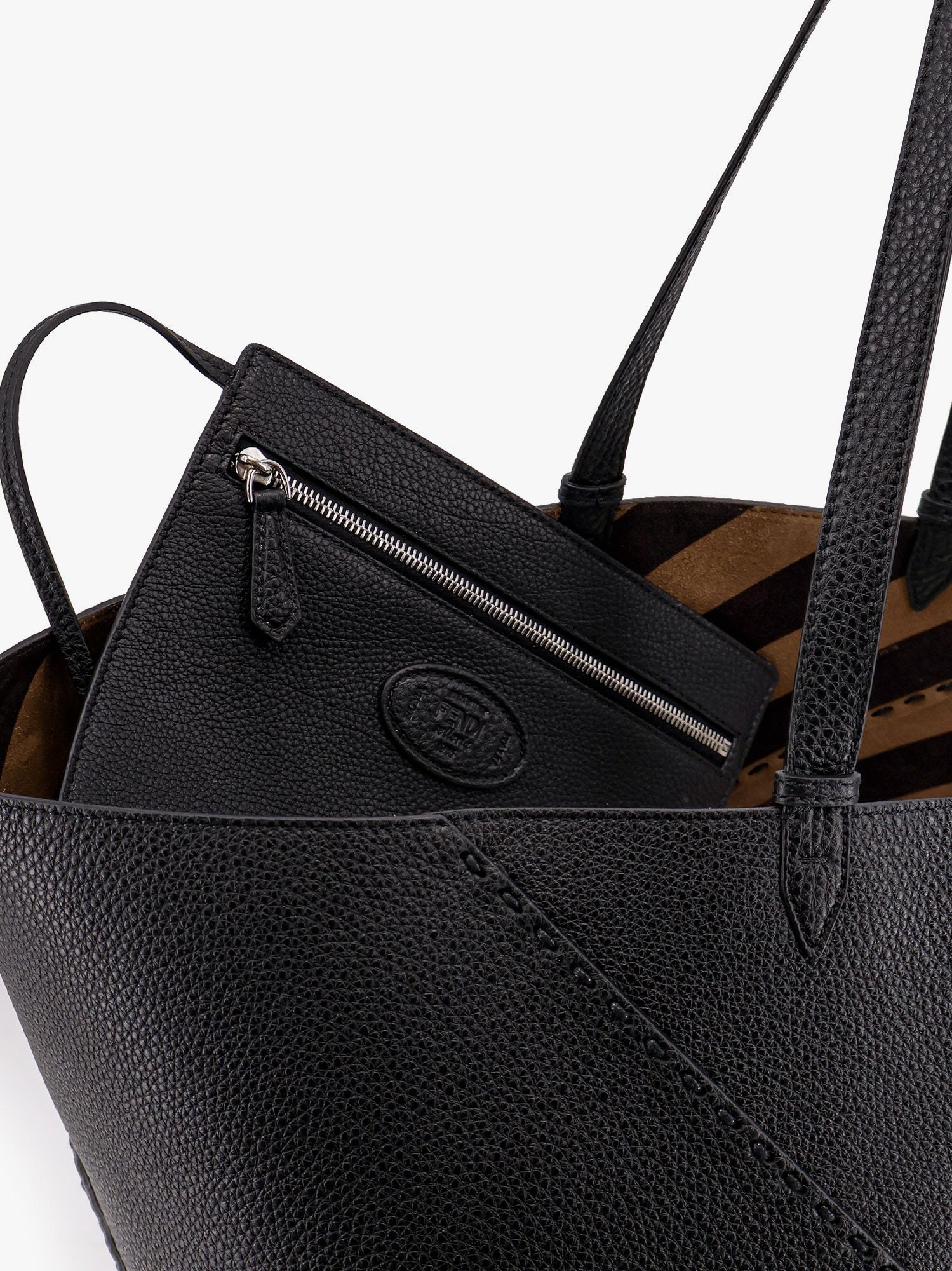 Fendi Men's Diagonal Selleria Large Leather Shopping Bag