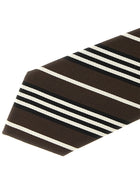 Saint Laurent Diagonal Striped Tie Brown, view 3
