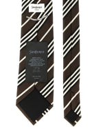Saint Laurent Diagonal Striped Tie Brown, view 2