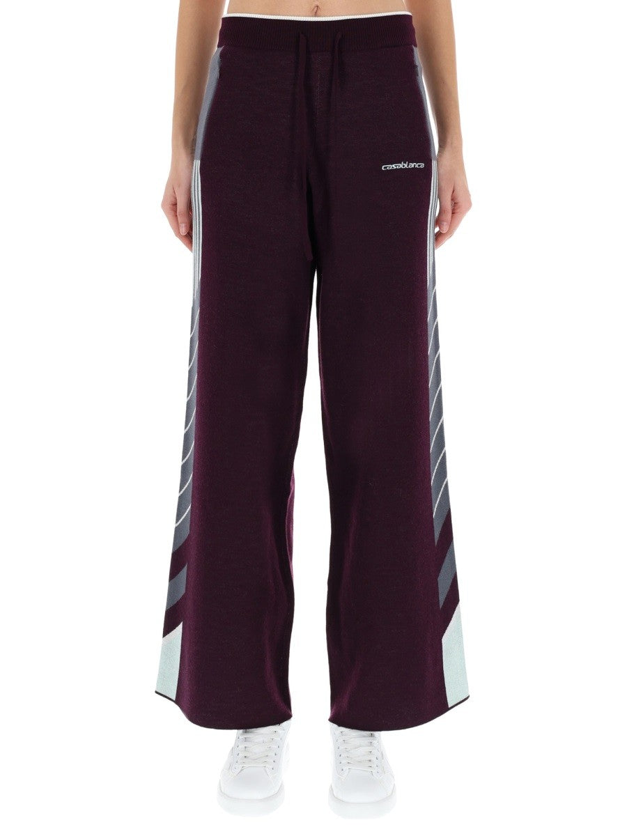 Casablanca Women's Diagonal Tennis Pants Purple