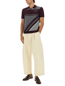 Casablanca Men's Diagonal Tennis Polo Shirt Purple