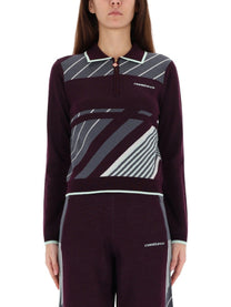 Casablanca Women's Diagonal Tennis Polo Shirt Purple