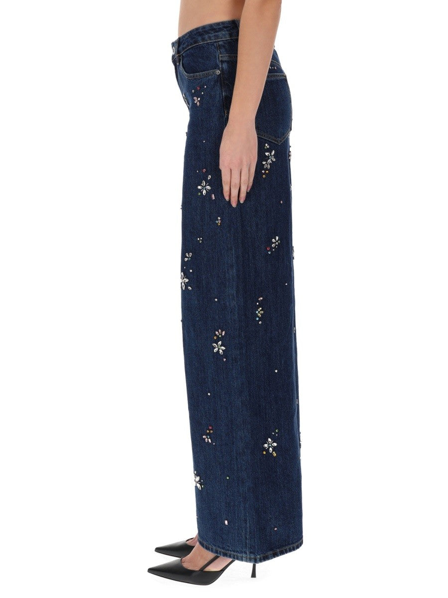 self-portrait Women's Diamanté Jeans Blue self-portrait