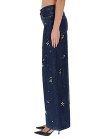 self-portrait Women's Diamanté Jeans Blue self-portrait