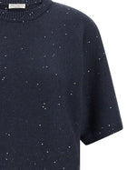 Brunello Cucinelli Diamante Sweater Blue, view 3