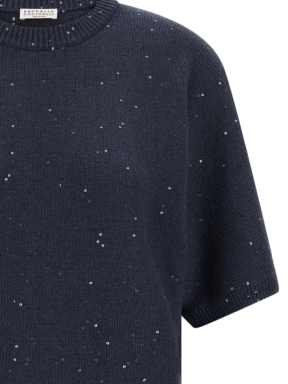 Brunello Cucinelli Diamante Sweater Blue, view 3