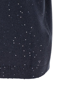 Brunello Cucinelli Diamante Sweater Blue