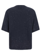 Brunello Cucinelli Diamante Sweater Blue, view 2