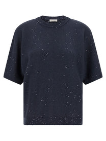 Brunello Cucinelli Diamante Sweater Blue