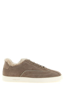 Fabiana Filippi Diamond Detail Suede Sneakers Beige