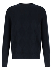 Ballantyne Diamond Intarsia Sweater Blue