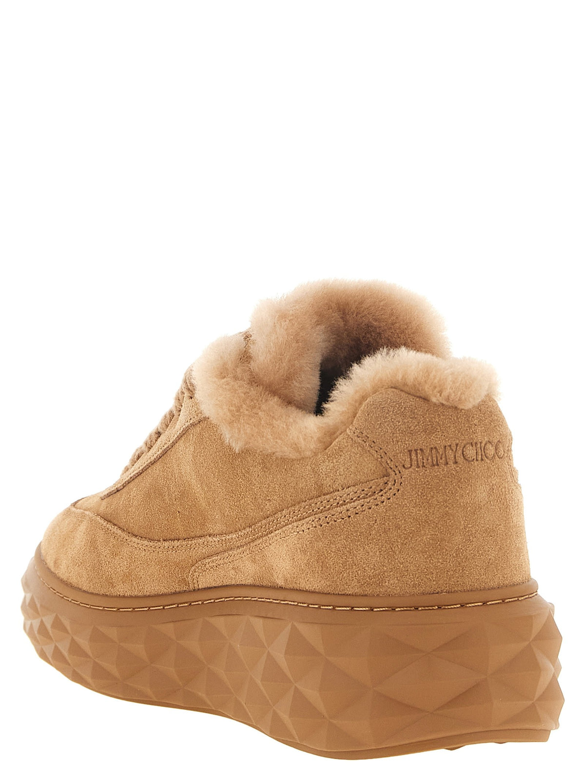 Jimmy Choo Diamond Maxi Retro Sneakers Beige, view 3