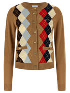 Ganni Diamond Shaped Cardigan Beige