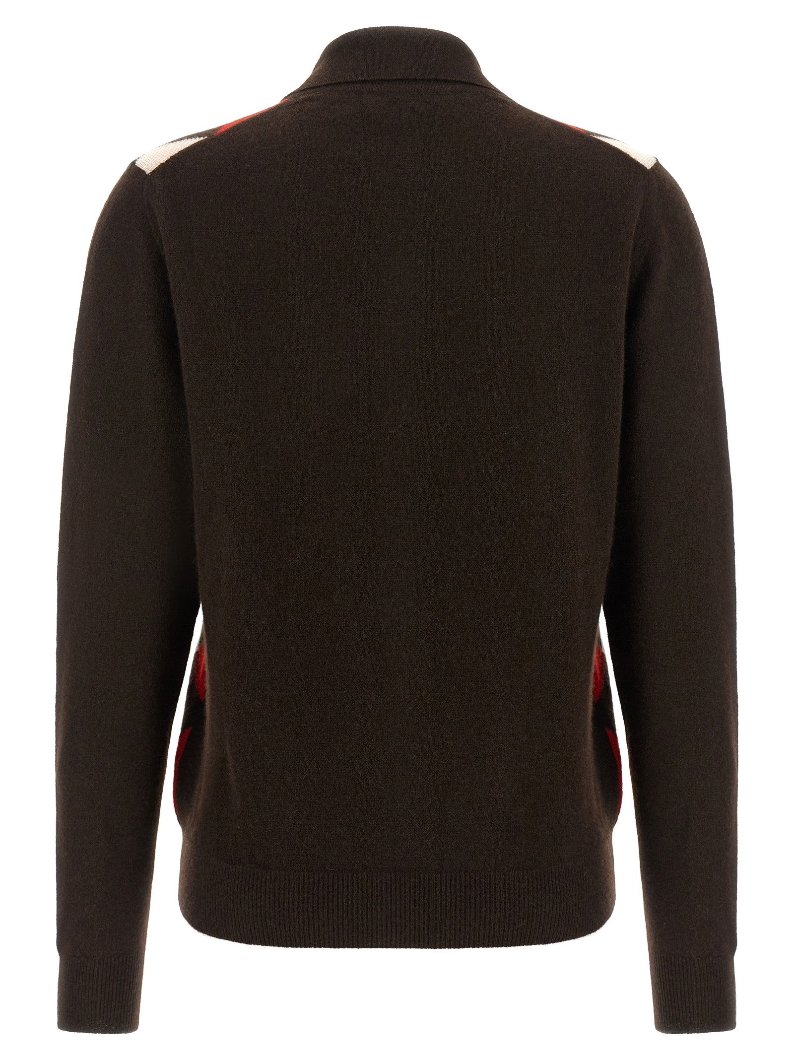 Miu Miu Women's Diamond Shaped Collar Cardigan Brown