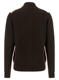 Miu Miu Women's Diamond Shaped Collar Cardigan Brown