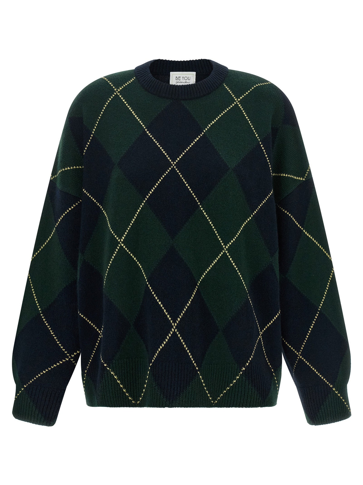 Be You Diamond Shaped Crew Neck Sweater Gold