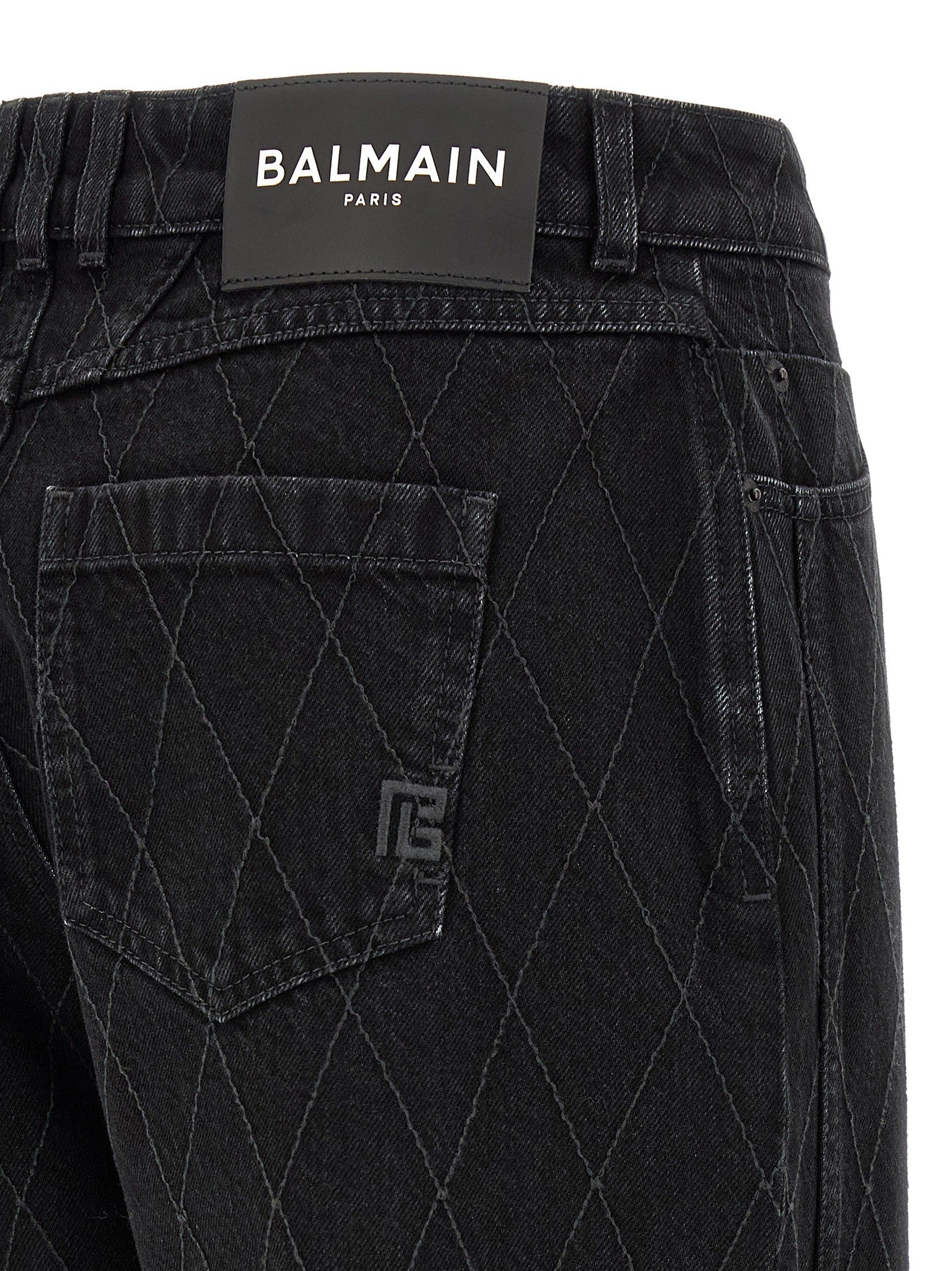 Balmain Diamond Shaped Jeans Black