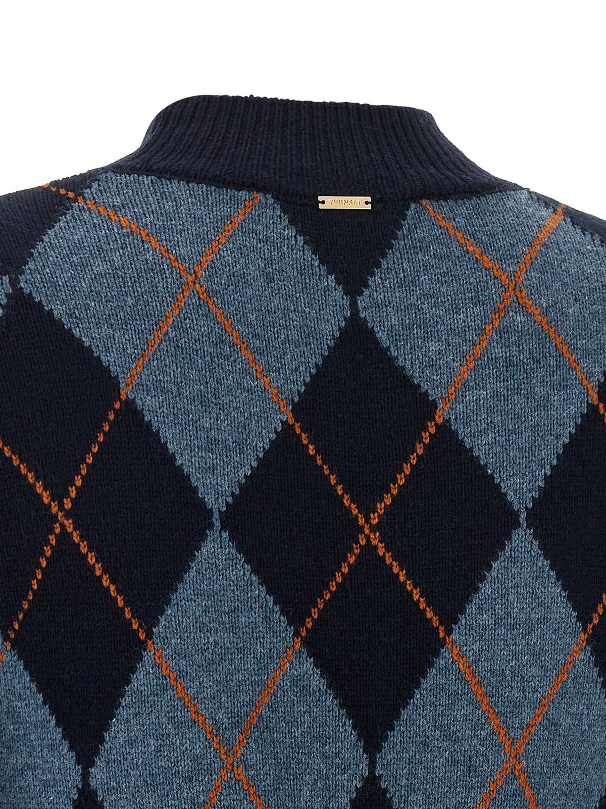 TWINSET Diamond Shaped Knit Dress Orange, view 4