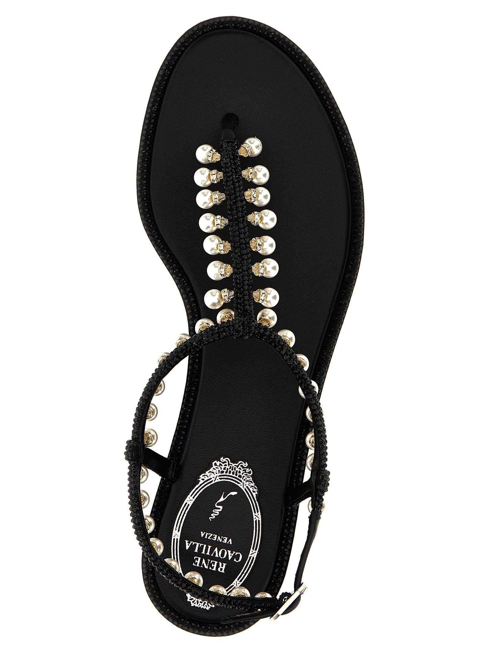 Rene Caovilla Diana Sandals Black
