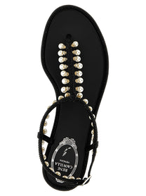 Rene Caovilla Diana Sandals Black