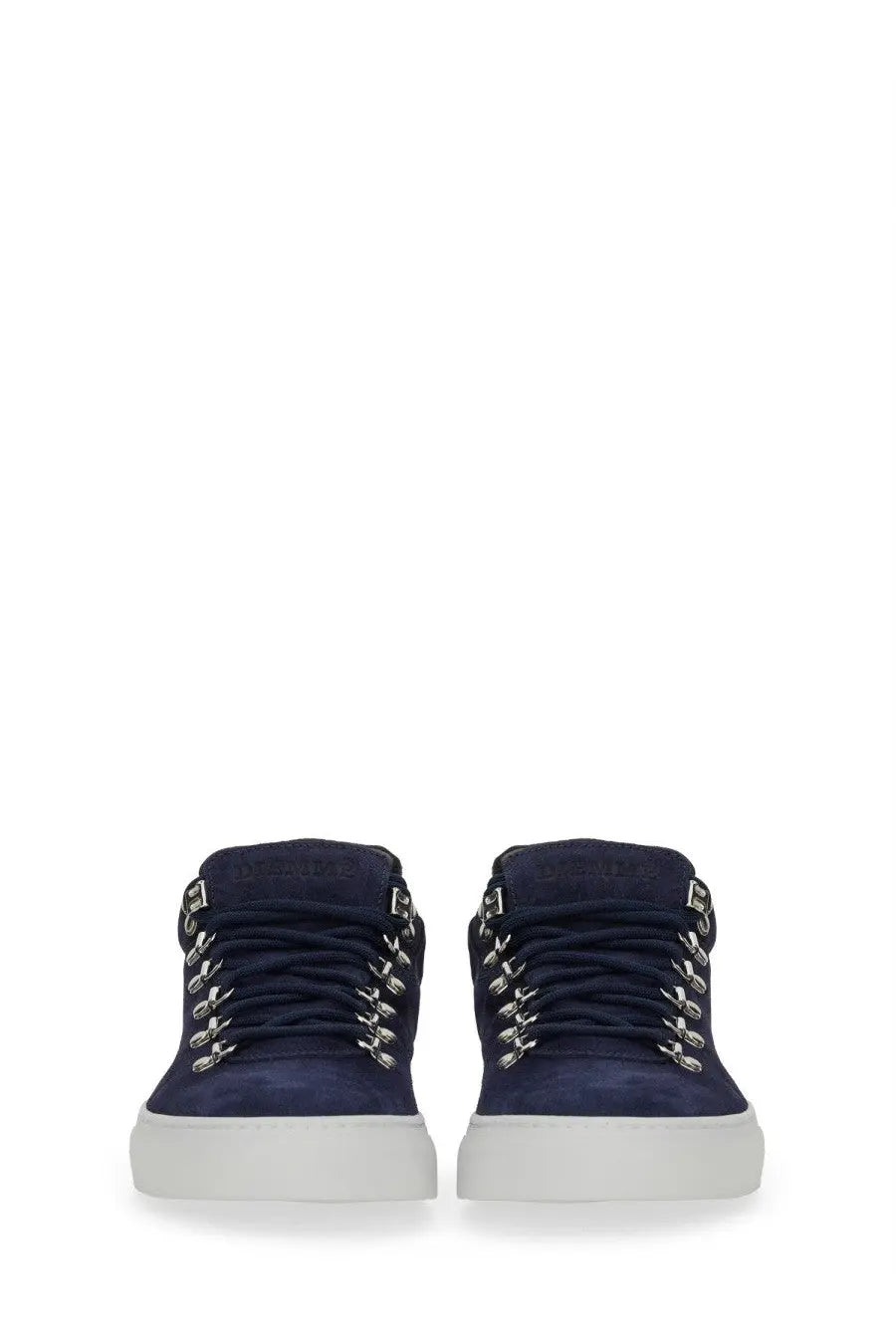 Diemme men’s marostica low blue sneaker navy blue suede high top with silver metal eyelets and white rubber sole