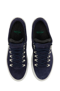 Diemme men’s sneaker Marostica low blue navy suede low-top with silver metal eyelets and white rubber soles