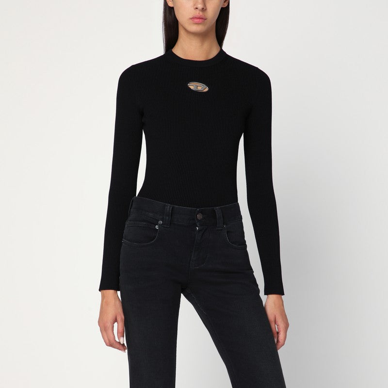 Diesel - Diesel Black ribbed M-Valari sweater - Knitwear