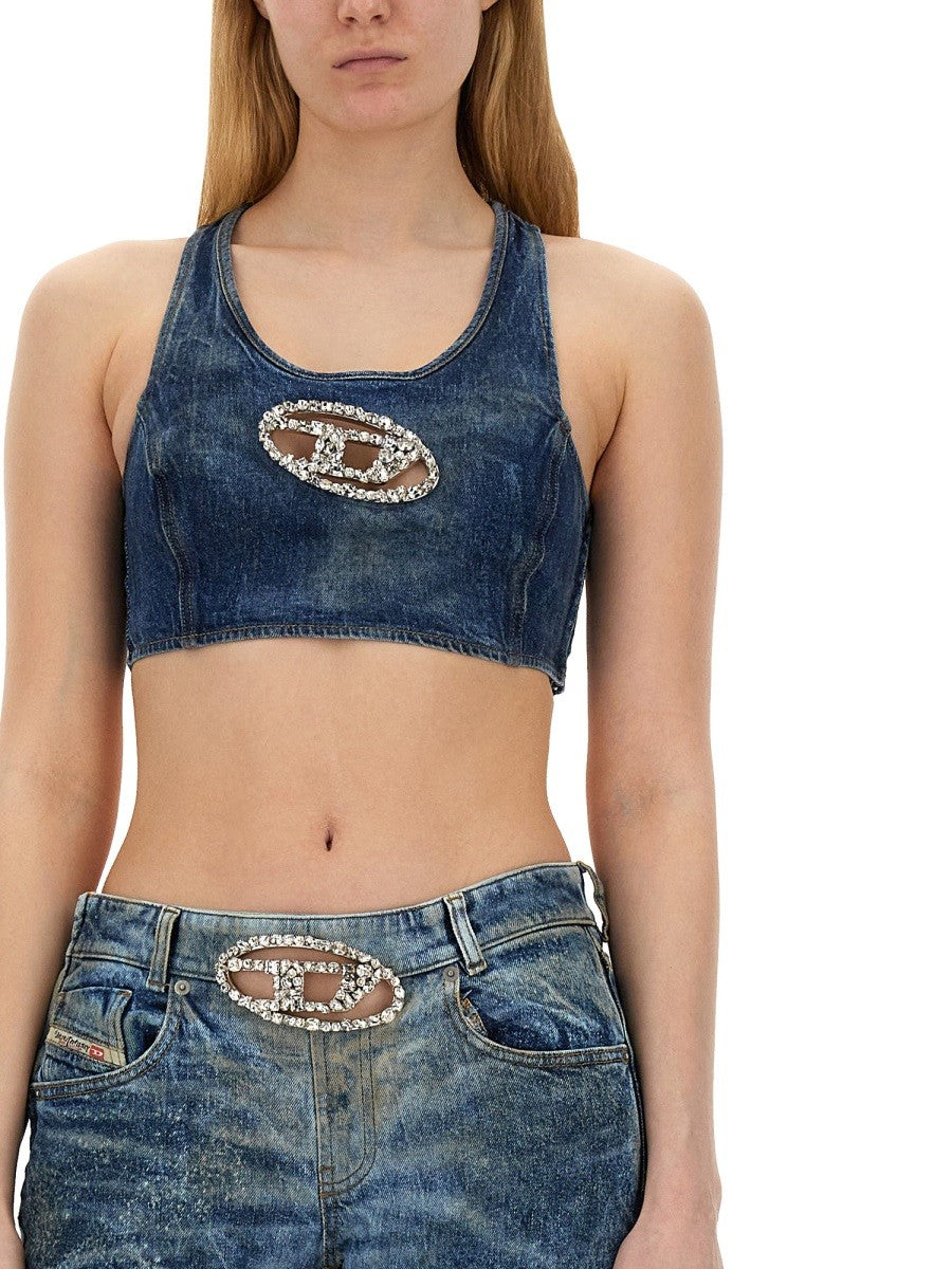 Diesel - Diesel Tops With Logo - Woman-&gt;Clothing-&gt;Tops