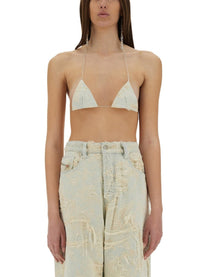 Diesel - Diesel Jacquard Denim Top - Woman-&gt;Clothing-&gt;Tops