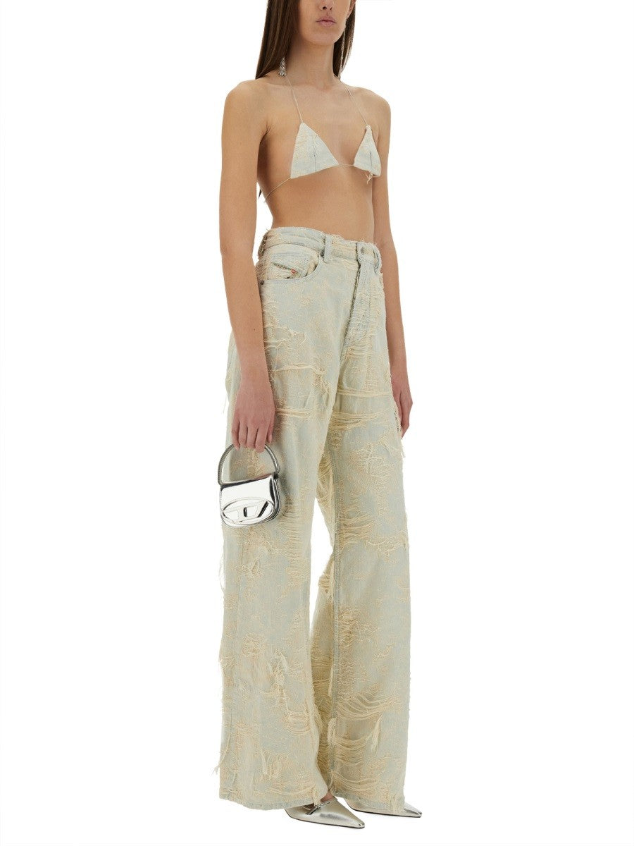 Diesel - Diesel Jacquard Denim Top - Woman-&gt;Clothing-&gt;Tops