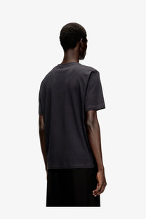 Diesel men’s black short-sleeved crew neck t-shirt made of cotton blend for casual wear