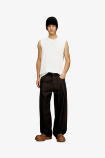 Diesel men’s enim black wide-leg denim trousers in black made from sturdy denim material