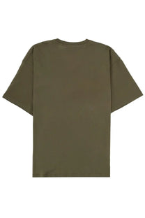 Diesel men’s shirt boxt bleach green olive green oversized cotton t-shirt with a relaxed fit and short sleeves