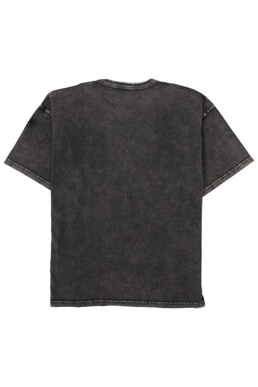 Diesel men’s black distressed cotton t-shirt with faded texture and visible stitching along the seams