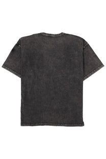 Diesel men’s black distressed cotton t-shirt with faded texture and visible stitching along the seams