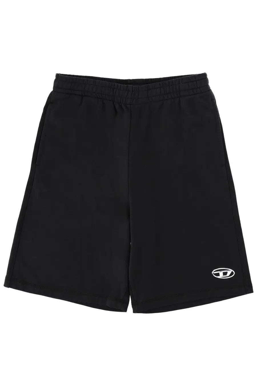 Diesel men’s black athletic shorts marshy iod with white logo on lower right leg designed for active wear